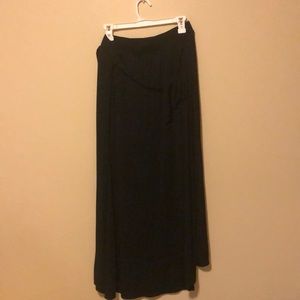 black maxi skirt with tie in front
